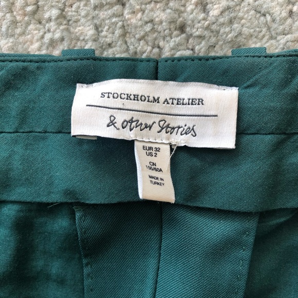 & Other Stories green wool blend pants - Picture 2 of 4